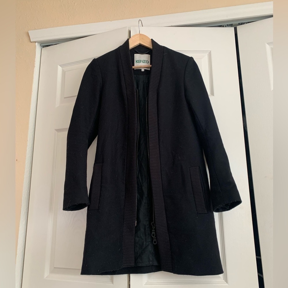 KENZO Virgin wool knit coat - Picture 2 of 10